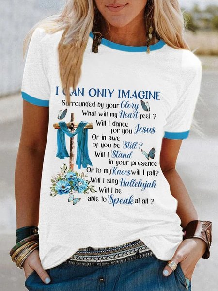 

Crew Neck I Can Only Imagine Short Sleeve T Shirt, White, T-Shirts