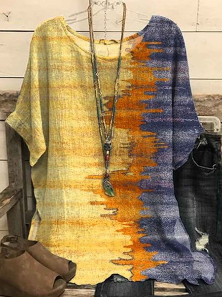 

Artist Sunset Printed Women's Tops, Yellow, Shirts & Blouses