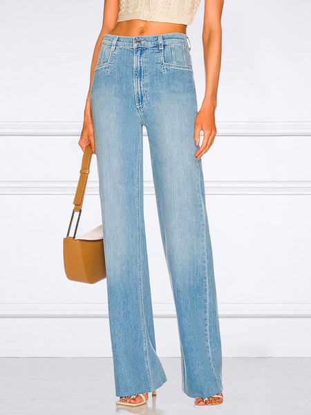 

Plain Urban Denim Straight Jeans, Blue, Jeans