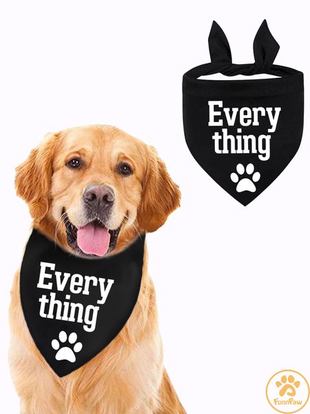 

Lilicloth X Funnpaw Everything Matching Dog Print Bib, Black, Pet Bandanas