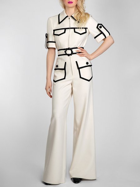 

Urban Regular Fit Color Block Jumpsuit, Off white, Jumpsuits