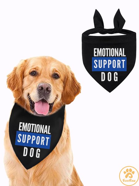 

Lilicloth X Funnpaw Emotional Support Dog Matching Dog Print Bib, Black, Pet Bandanas