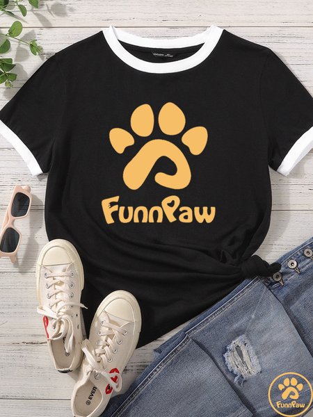

Lilicloth X Funnpaw Women's Funnpaw Matching Crew Neck T-Shirt, Black, T-shirts