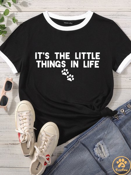 

Lilicloth X Funnpaw Women's It's The Little Things In Life Matching T-Shirt, Black, T-shirts