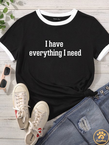

Lilicloth X Funnpaw Women's I Have Everything I Need Matching T-Shirt, Black, T-shirts