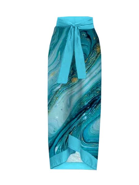 

Printing Vacation Abstract Coverup, Blue, swimwear>>Cover Ups