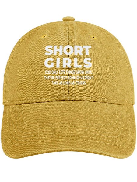 

Men's /Women's Short Girls God Only Things Grow Until They Perfect Funny Graphic Printing Regular Fit Adjustable Denim Hat, Yellow, Women's Hats