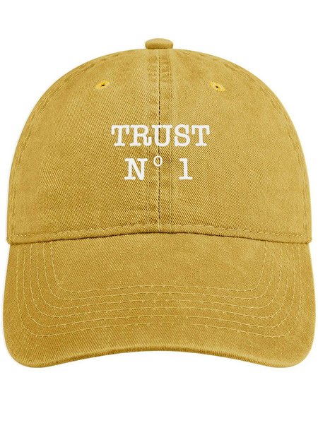 

Men's /Women's Trust No 1 Funny Graphic Printing Regular Fit Adjustable Denim Hat, Yellow, Women's Hats