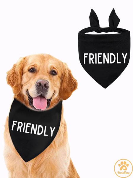 

Lilicloth X Funnpaw Friendly Matching Dog Print Bib, Black, Pet Bandanas