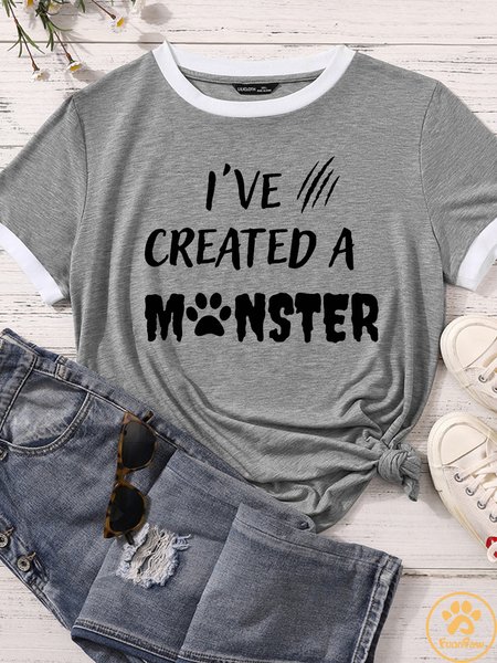 

Lilicloth X Funnpaw Women's I've Created A Monster Matching T-Shirt, Gray, T-shirts