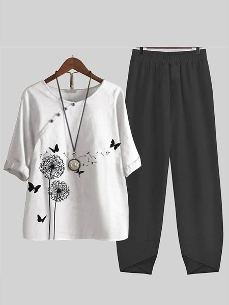

Casual Dandelion Two-Piece Set, White, Suits