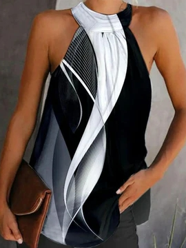 

Casual Loose Ombre Tank Top, Black, Tanks & Camis