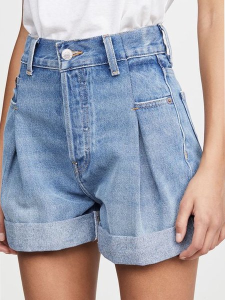 

Urban Loose Pockets Denim Shorts, Blue, Shorts