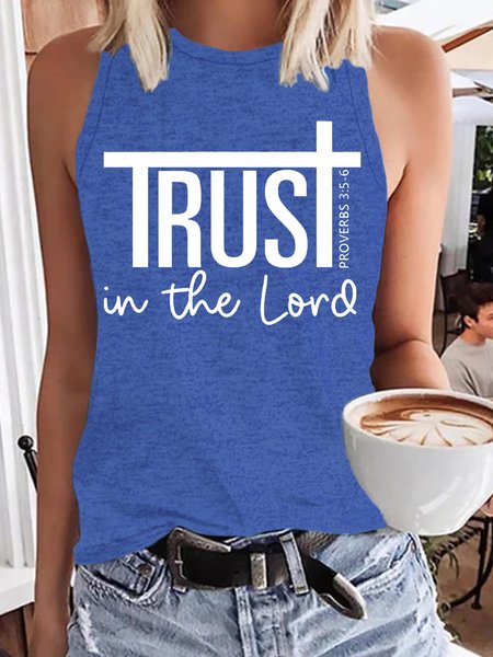 

Women's Trust In The Lord Casual Tank Top, Blue, Tank Tops