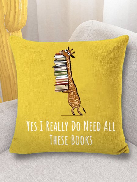 

18*18 Throw Pillow Covers,Women's Funny Word Yes I Really Need These Books Print Text Letters Soft Flax Cushion Pillowcase Case For Living Room, Yellow, Pillow Covers