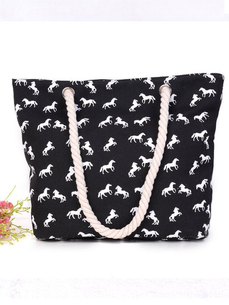 

Women's Horses Printing Tote Handbags, Black, Bags