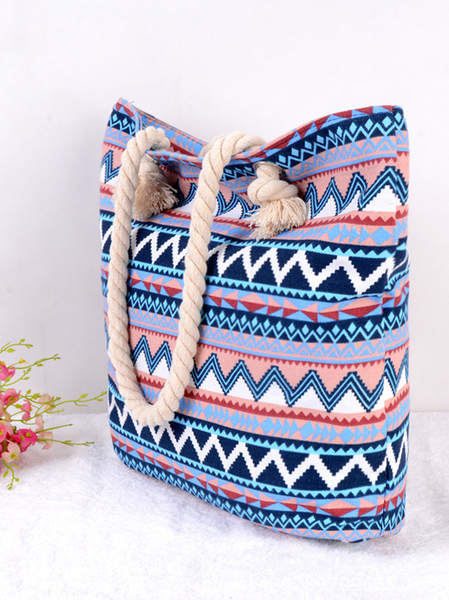 

Women's Mexican Printing Tote Handbags, Blue, Bags