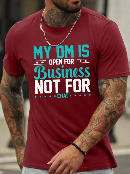 

Lilicloth X Abu My DM Is Open For Business Not For Chat Men's Casual T-Shirt, Red, T-shirts