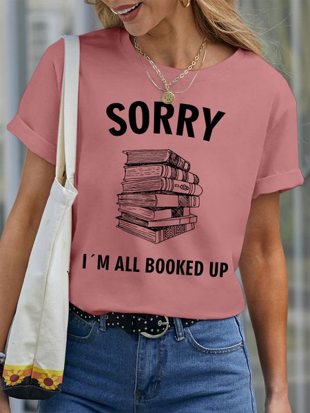 

Lilicloth X Hynek Rajtr Sorry I'm All Booked Up Women's T-Shirt, Pink, T-shirts
