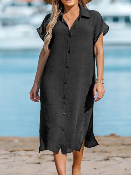 

Loose Vacation Dress, Black, Dresses