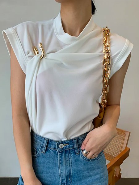 

Casual Plain Regular Fit T-Shirt, White, Tees