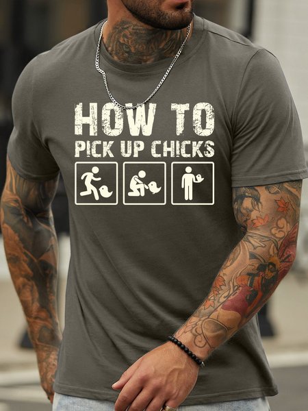 

Lilicloth X Jessanjony How To Pick Up Chicks Men's T-Shirt, Deep gray, T-shirts