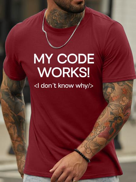 

Lilicloth X Hynek Rajtr My Code Works I Don't Know Why Men's T-Shirt, Red, T-shirts