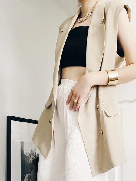 

Regular Fit Casual Plain Lapel Collar Blazer, Off white, Blazers