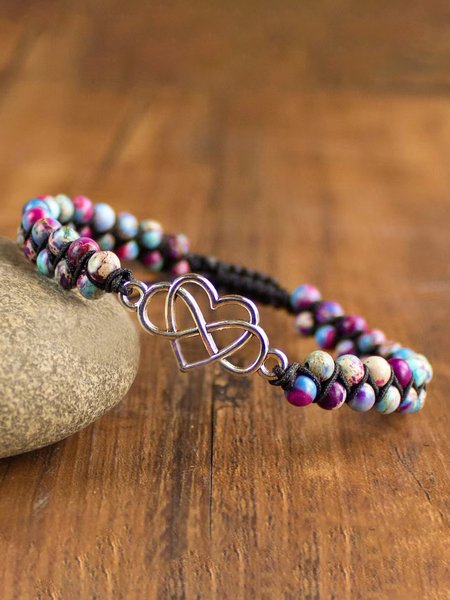 Ethnic Natural Mineral Handwoven Bracelets Casual Jewelry, As picture, Bracelets