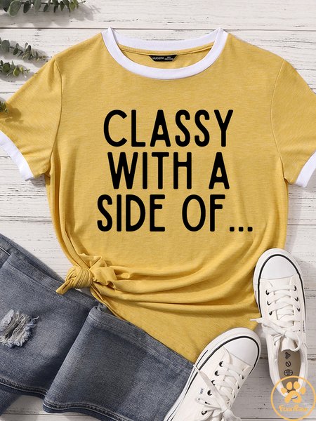 

Lilicloth X Funnpaw Women's She's Classy With A Side Of Matching T-Shirt, Yellow, T-shirts