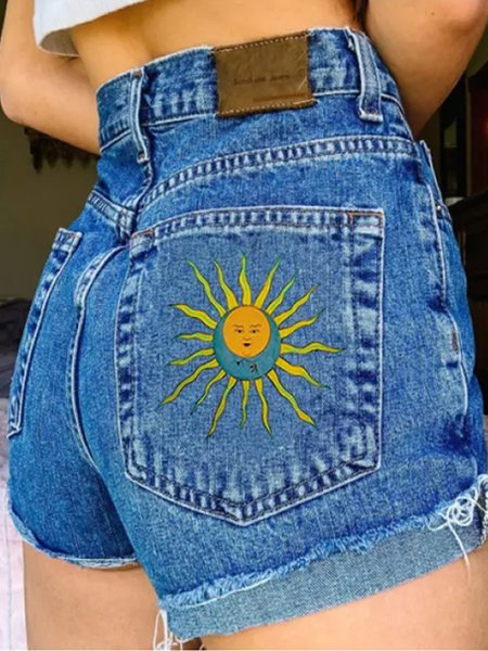 

Denim Casual Denim Shorts, Blue, Shorts