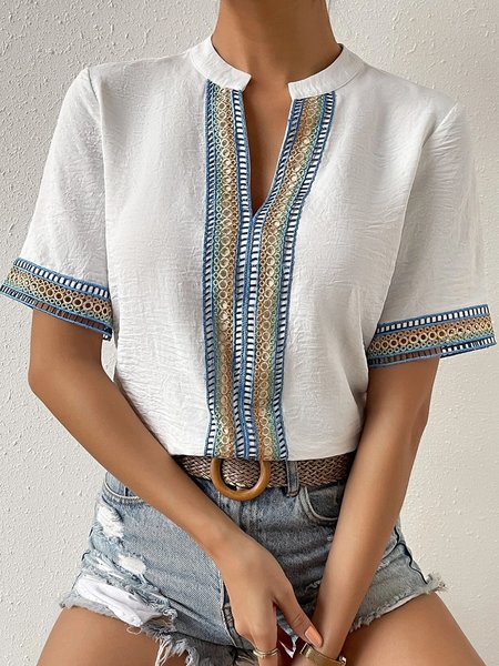 

Boho Plain Loose Shirt, White, Shirts & Blouses