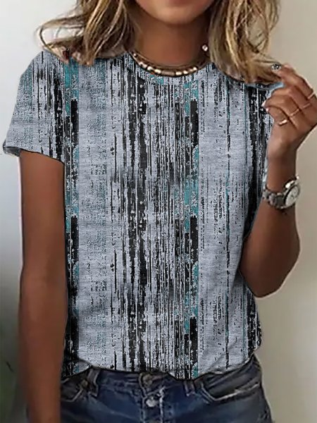 

Loose Jersey Casual T-Shirt, Blue, T-Shirts