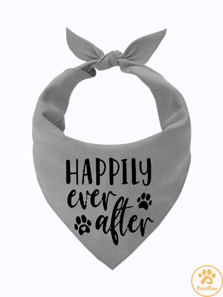 

Lilicloth X Funnpaw Happy Ever After Matching Dog Print Bib, Gray, Pet Bandanas