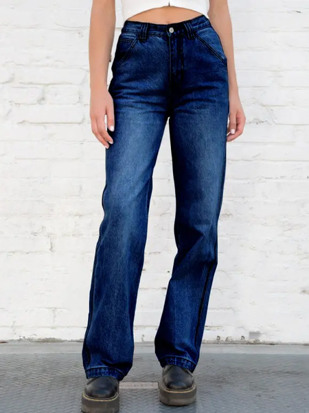 

Denim Casual Plain Jeans, Blue, Jeans