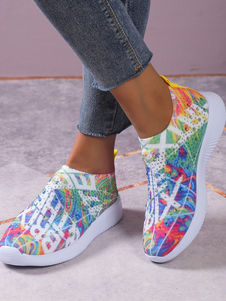 

Women‘s Glitter Comfortable & Lightweight Fly Woven Shoes, Green, Sneakers
