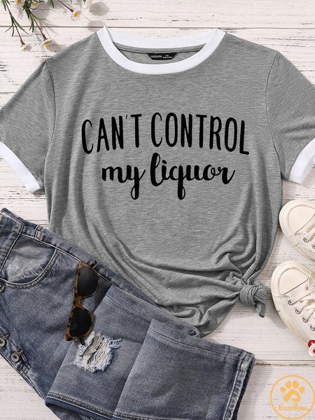 

Lilicloth X Funnpaw Women's Can't Control My Liquor Matching T-Shirt, Gray, T-shirts