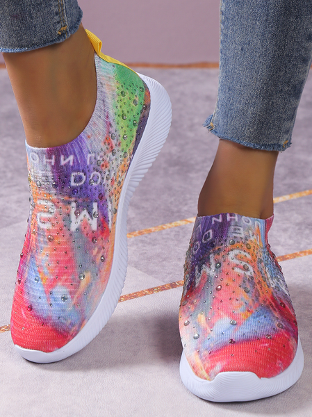 

Women‘s Glitter Comfortable & Lightweight Fly Woven Shoes, Red, Sneakers