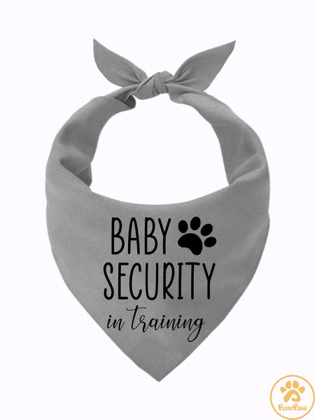 

Lilicloth X Funnpaw Baby Security In Training Pregnancy Announcement Matching Dog Print Bib, Gray, Pet Bandanas