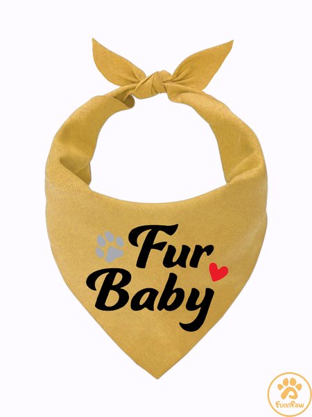 

Lilicloth X Funnpaw Fur Baby Matching Dog Print Bib, Yellow, Pet Bandanas