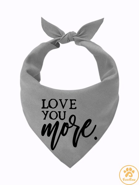 

Lilicloth X Funnpaw Love You More Matching Dog Print Bib, Gray, Pet Bandanas