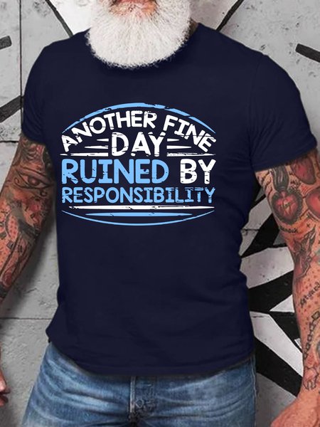 

Men’s Of Course I Live In The Past Have You Seen The Present Lately Regular Fit Cotton Casual T-Shirt, Deep blue, T-shirts