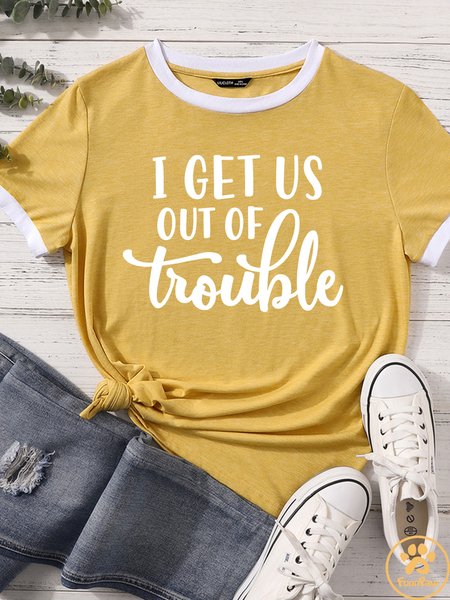 

Lilicloth X Funnpaw Women's I Get Us Out Of Trouble Matching T-Shirt, Yellow, T-shirts