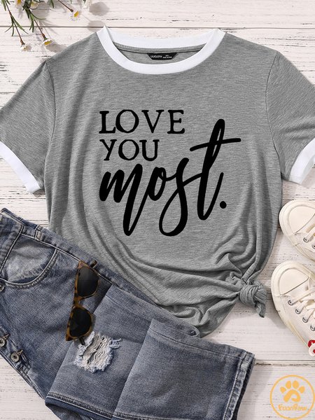 

Lilicloth X Funnpaw Women's Love You Most Matching T-Shirt, Gray, T-shirts
