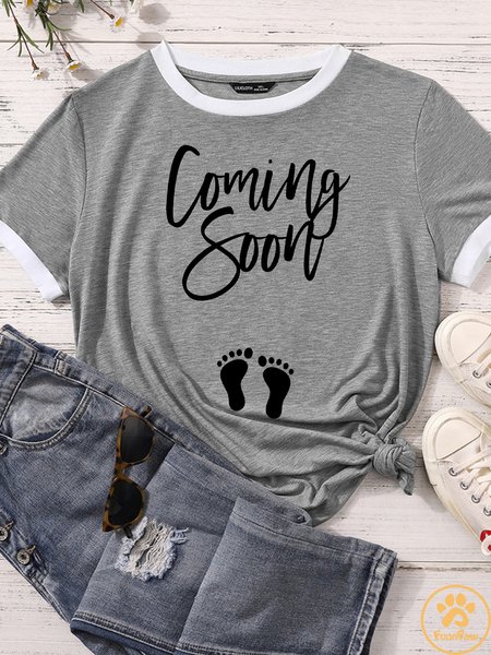 

Lilicloth X Funnpaw Women's Coming Soon Pregnancy Announcement Matching T-Shirt, Gray, T-shirts