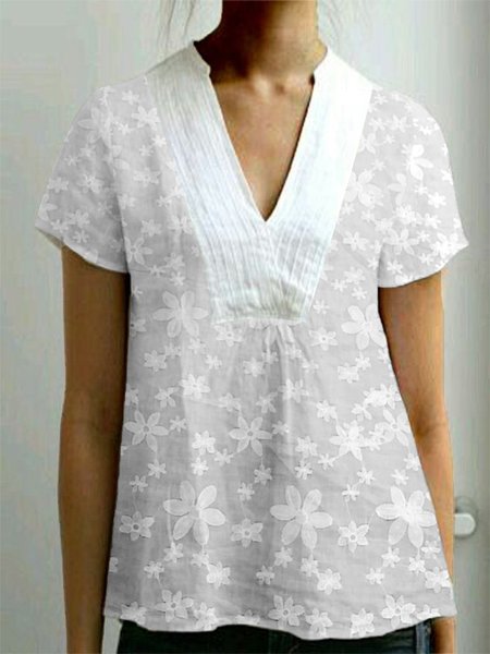 

Linen Plain Loose Cotton And Linen Shirt, White, Shirts & Blouses