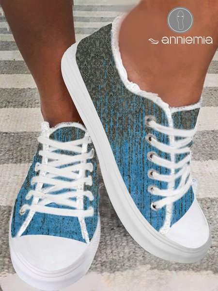 

Abstract Blue Gradient Print Canvas Shoes, Sneakers