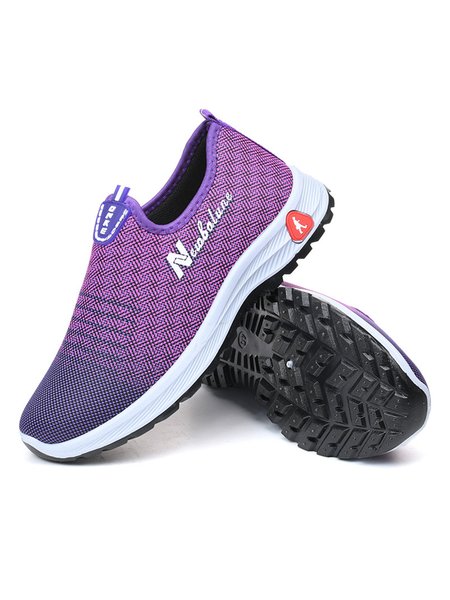 

Comfortable Soft Sole Lightweight Breathable Walking Shoes, Purple, Sneakers