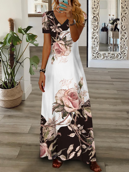 

Casual Loose Knitted V Neck Dress, Pink, Dresses