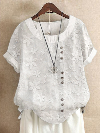 

Plain Loose Linen Cotton And Linen Shirt, White, Blouses & Shirts
